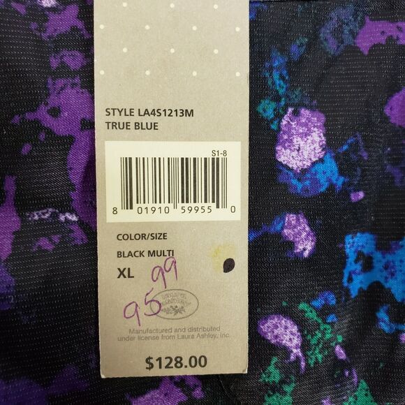 Laura Ashley Womens Jacket Size XL Multicolor Lightweight Zip Pockets Metallic - Picture 9 of 11